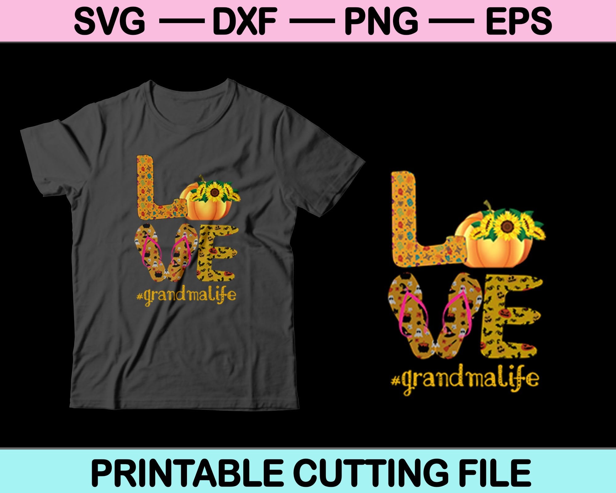 Download Love Grandma Life Halloween Pumpkin Svg Cutting Printable Files Creativeusarts