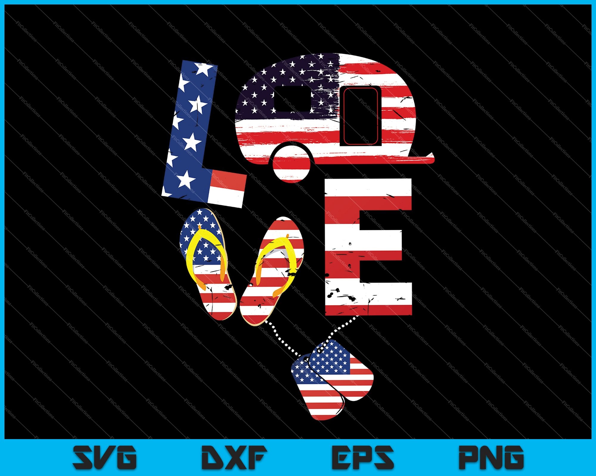 Love Camping Usa Flag 4th Svg Png Files Creativeusarts