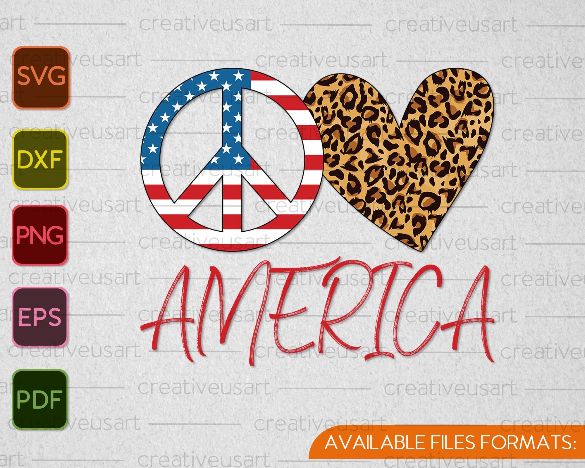 Download Peace Love America Svg Png Cutting Printable Files Creativeusarts