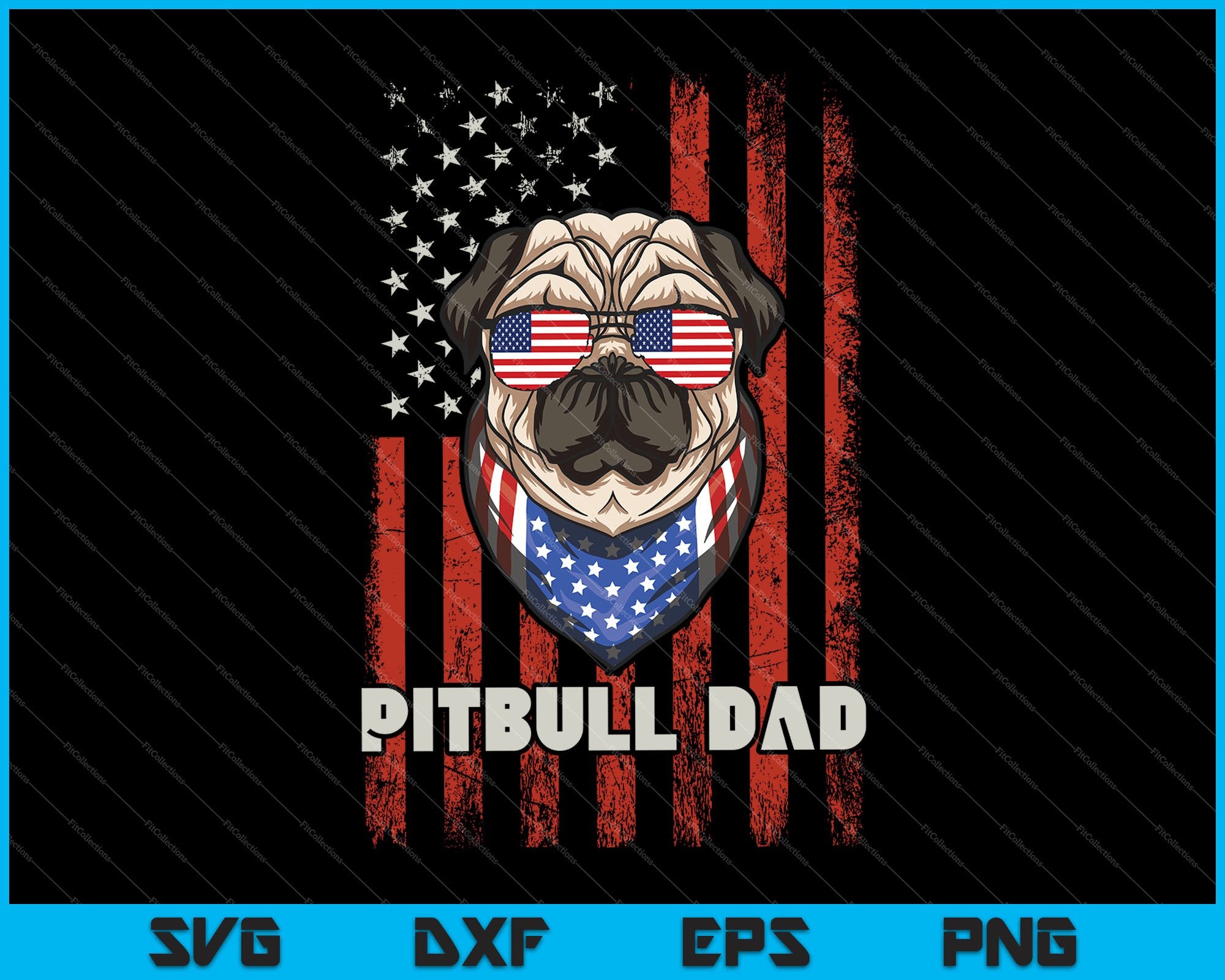 Download Pitbull Dad Proud American Flag Pull Dog Svg Png Files Creativeusarts