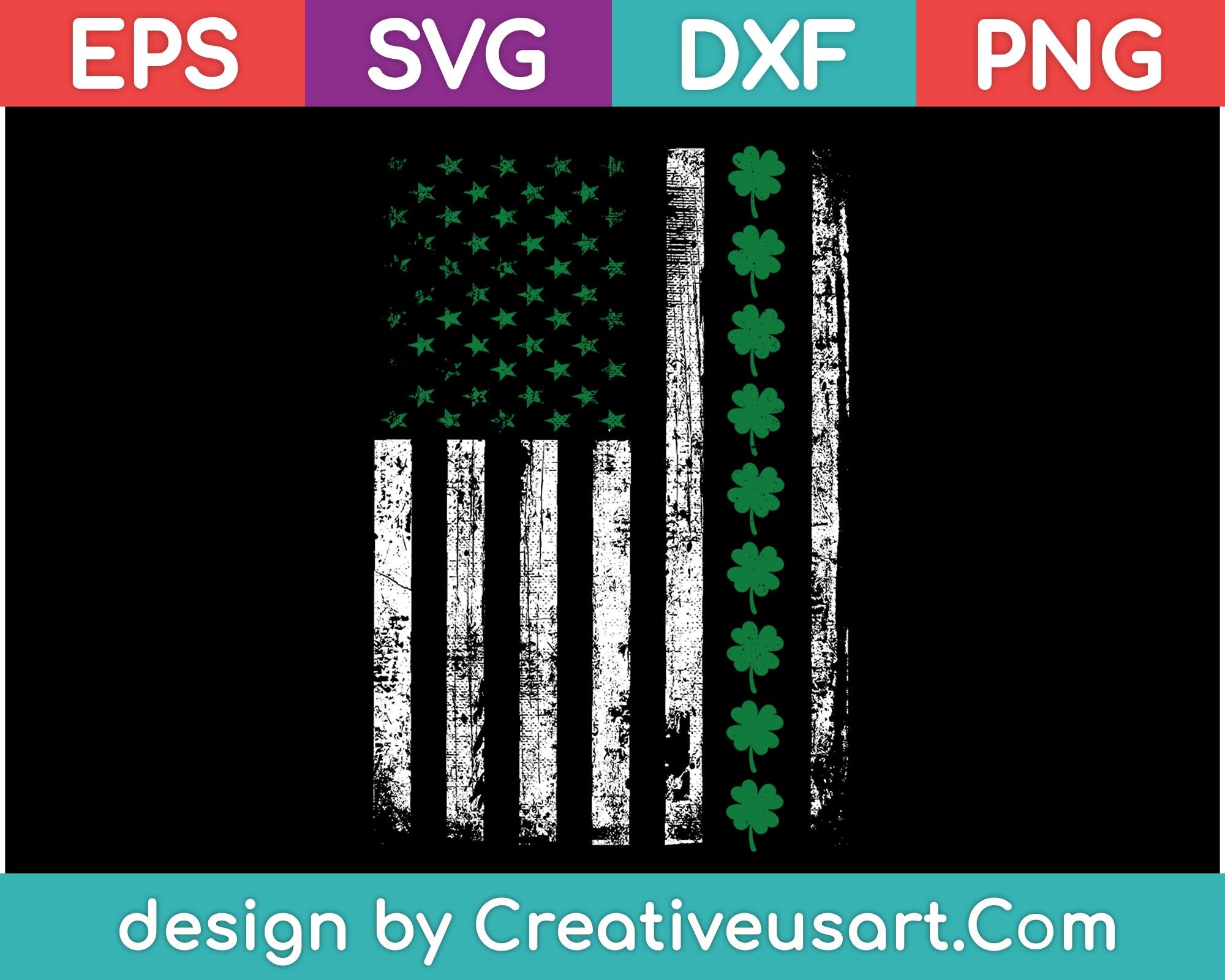 Download St Patrick S Day Irish American Flag Svg Files Creativeusarts