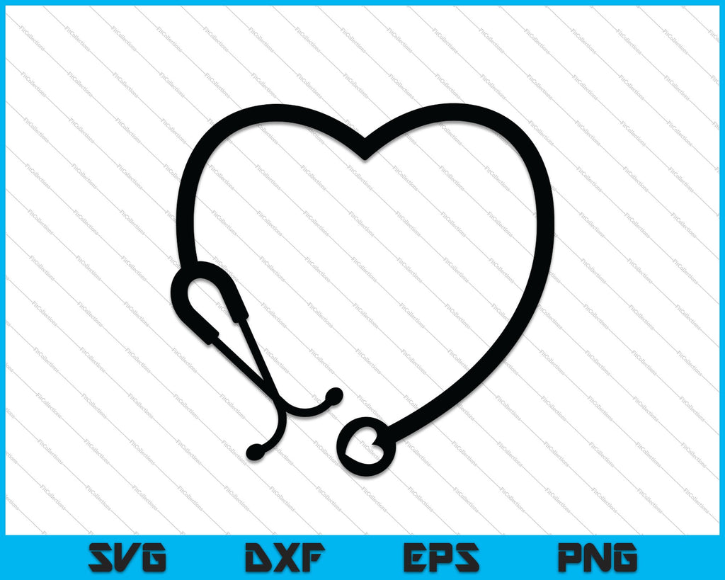 Download Clip Art Essenital Af Svg Png Jpg Jpeg Nursing Heart Stethoscope Cut File Art Collectibles