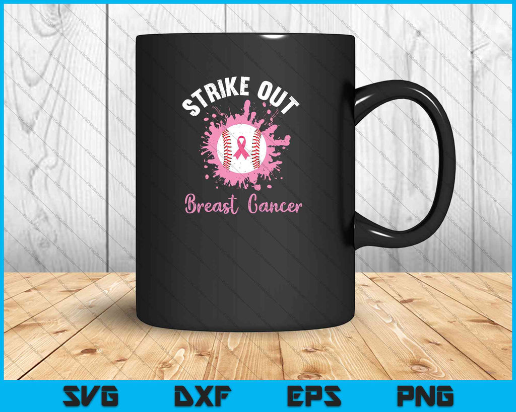 Download Strike Out Breast Cancer Baseball Pink Ribbon Svg Png Files Creativeusarts