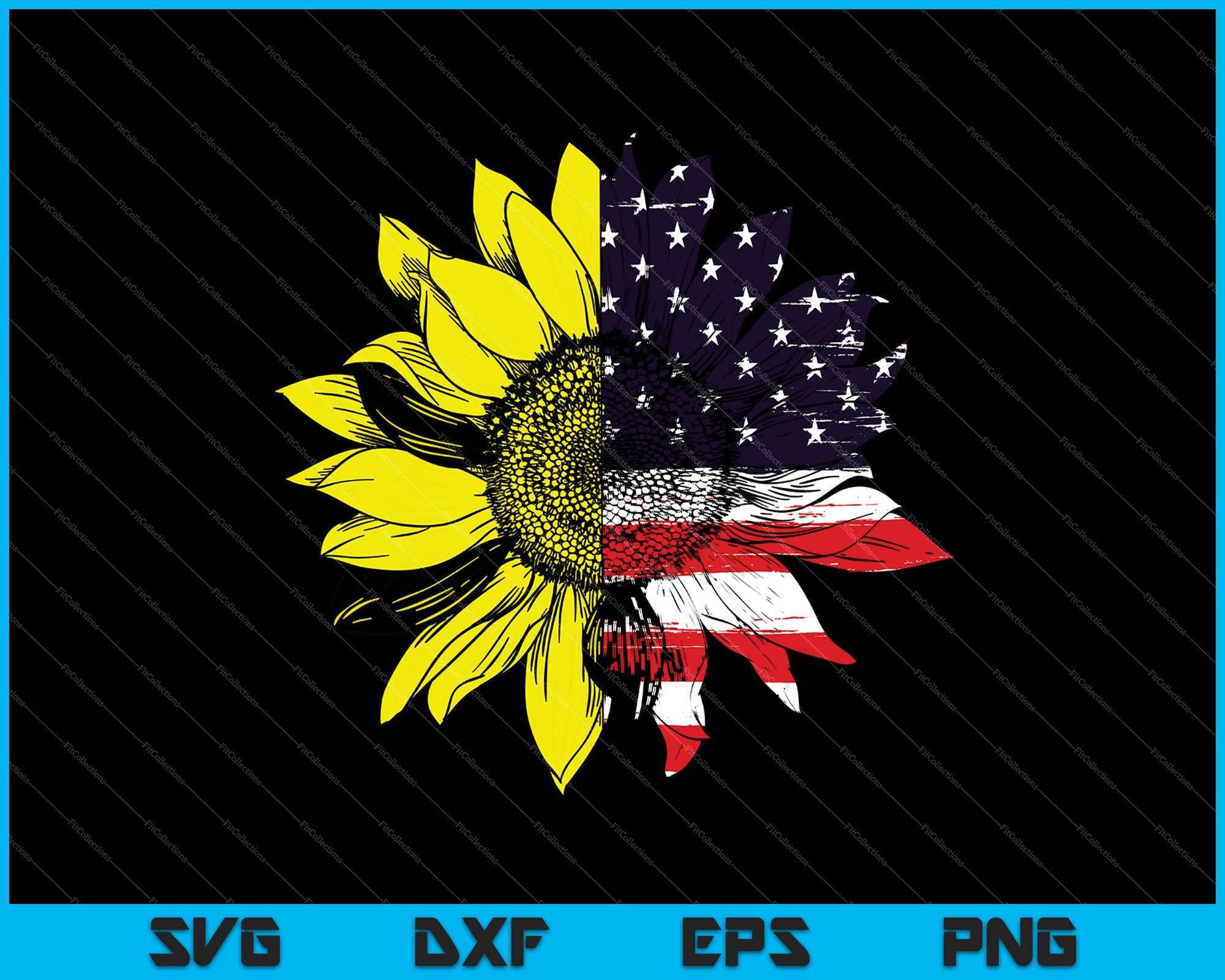 Download Sunflower American Flag Patriotic 4th Of July Svg Png Files Creativeusarts