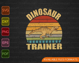 Download Vintage Dinosaur Trainer Halloween Retro Sunset Dino Svg Png Files Creativeusarts