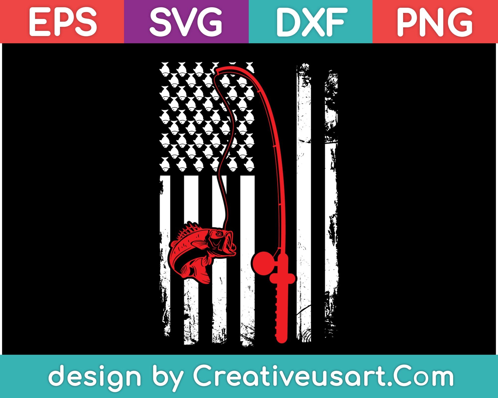 Free Free 168 Fishing American Flag Svg SVG PNG EPS DXF File