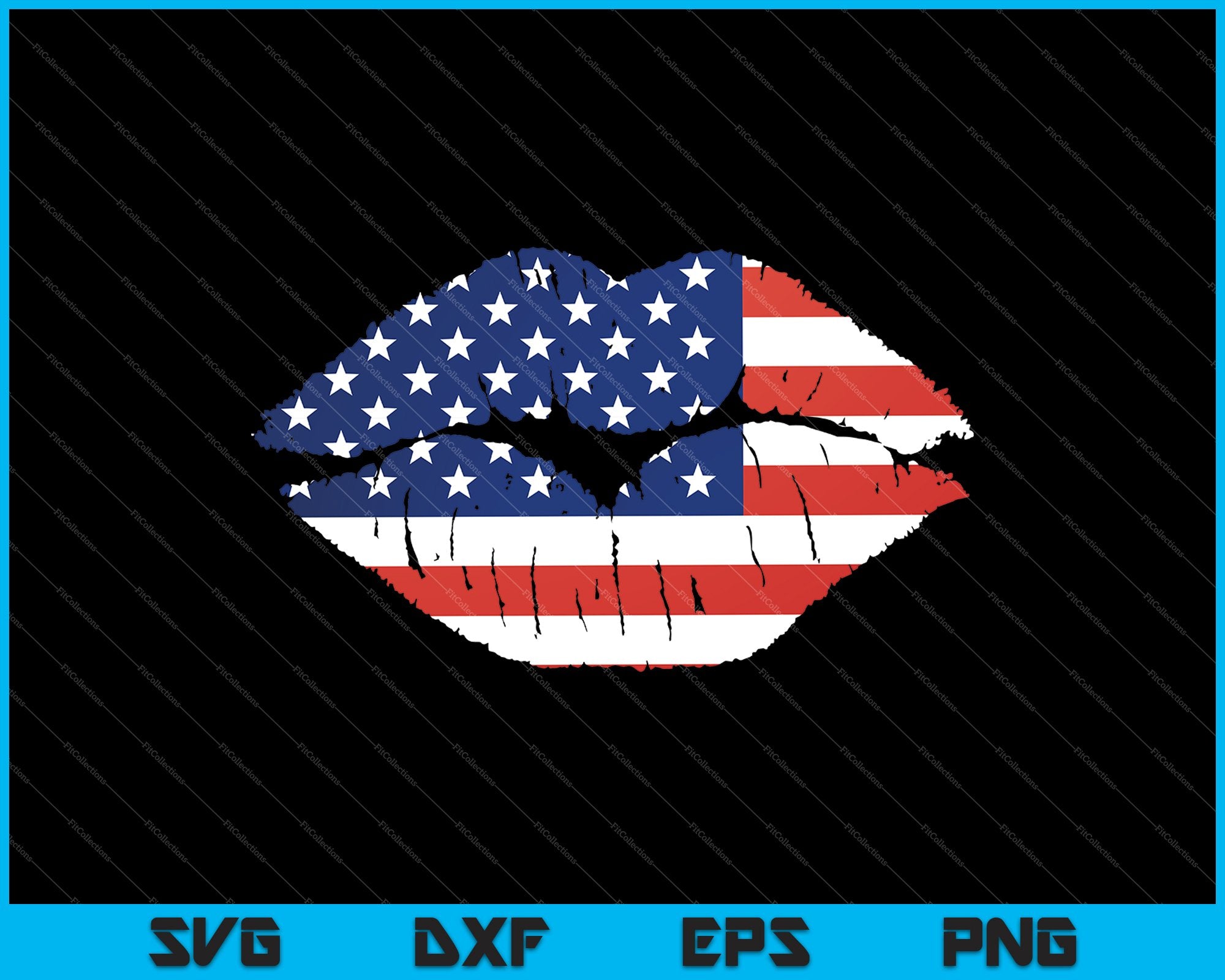 Download Womens 4th Of July American Flag Lips Svg Png Files Creativeusarts