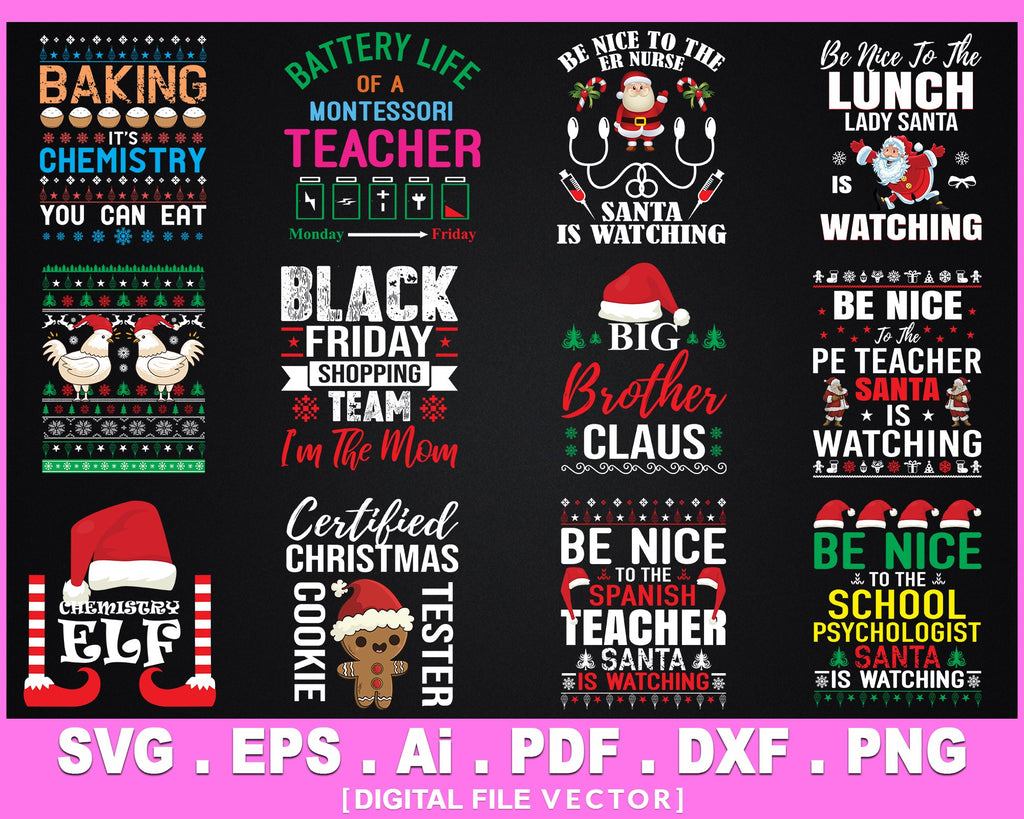 Download 130 Christmas T Shirt Design Svg Png Cutting Mega Bundle Creativeusarts