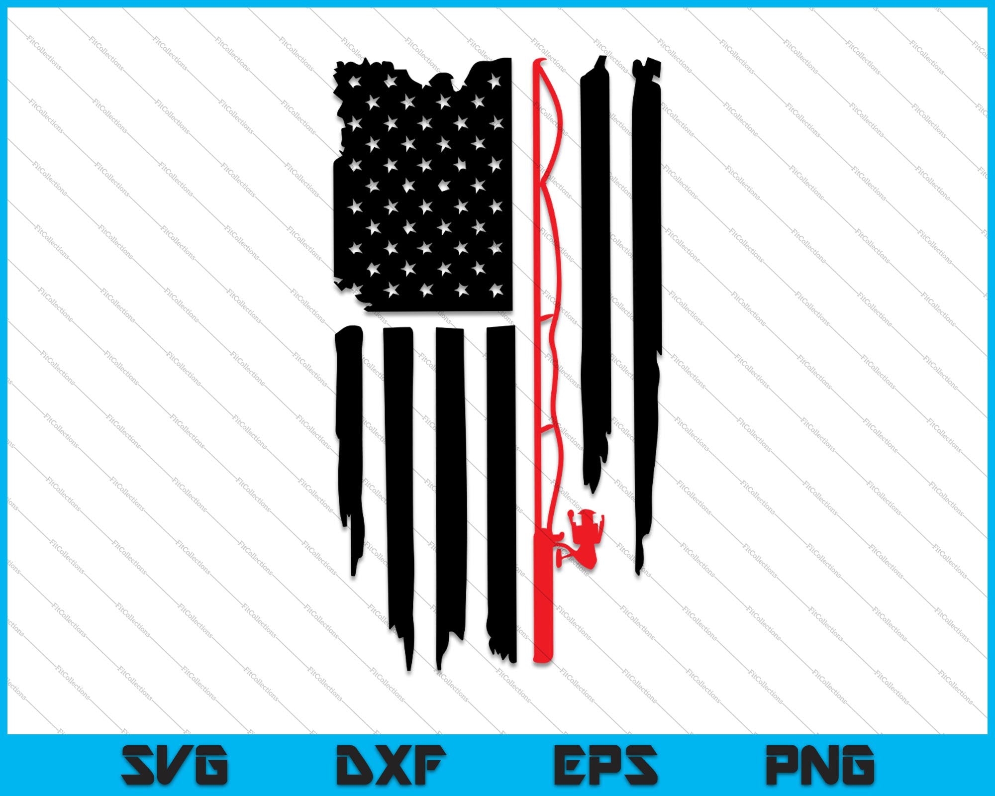 Download Fishing American Flag Svg Png Files Creativeusarts