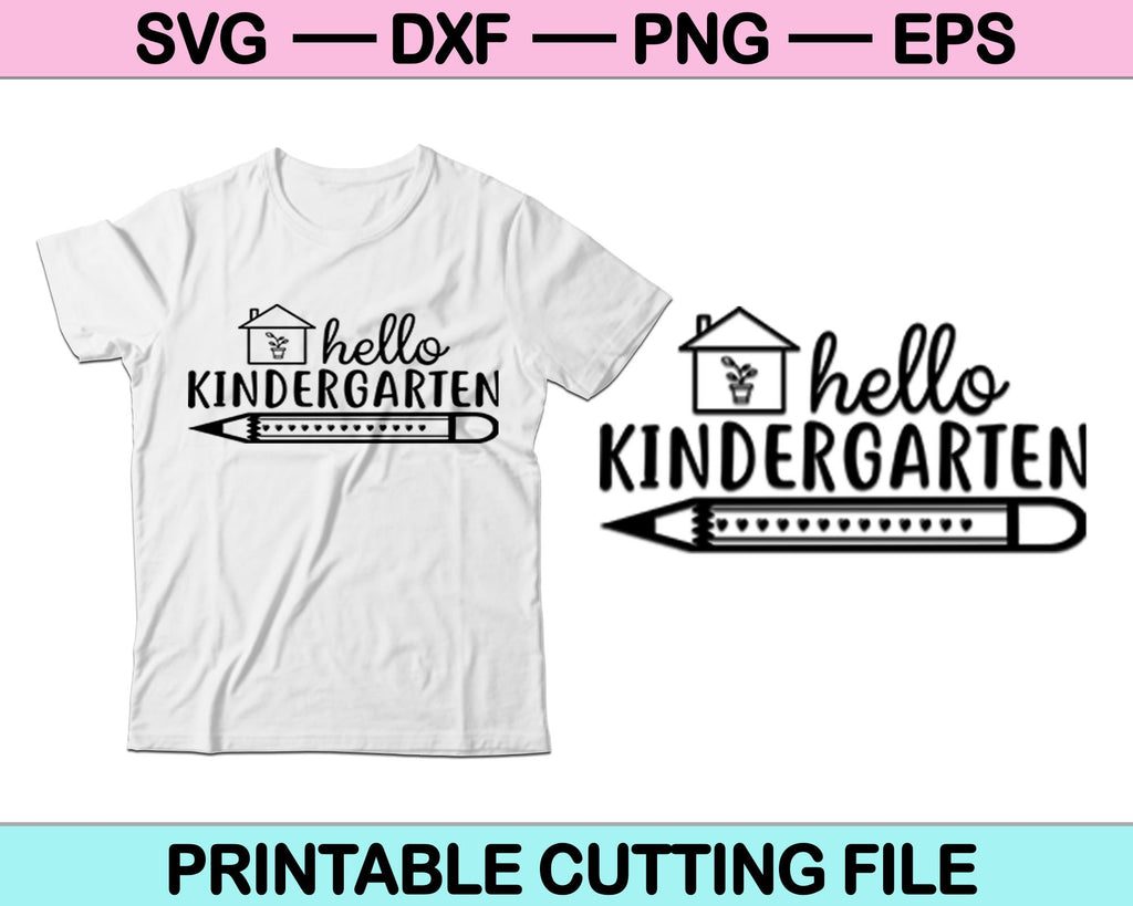 Download Hello Kindergarten Teacher Svg File Or Dxf File Make A Decal Or Tshirt Creativeusarts