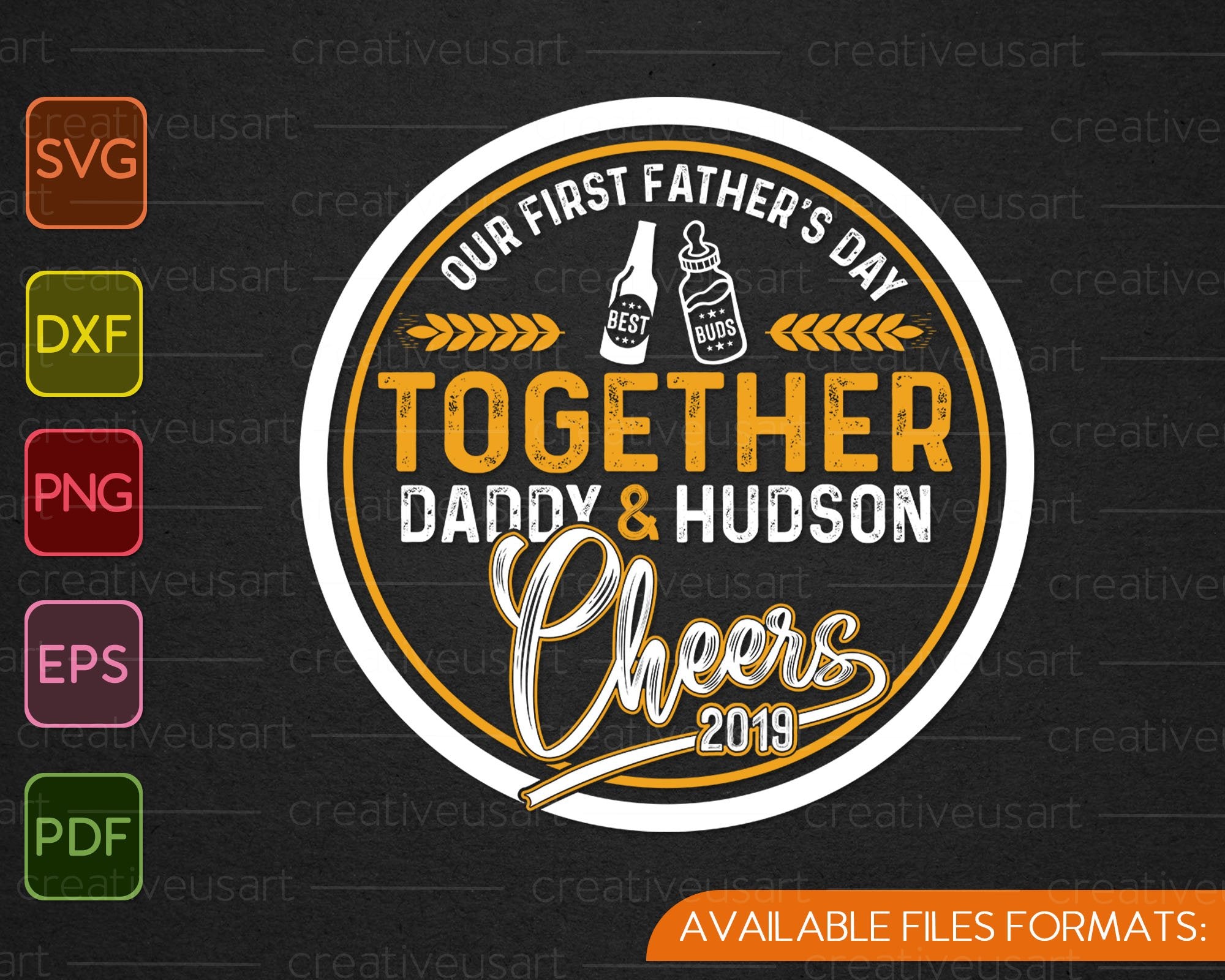 Our First Father S Day Best Buds Together Cheers Svg Png Files Creativeusarts