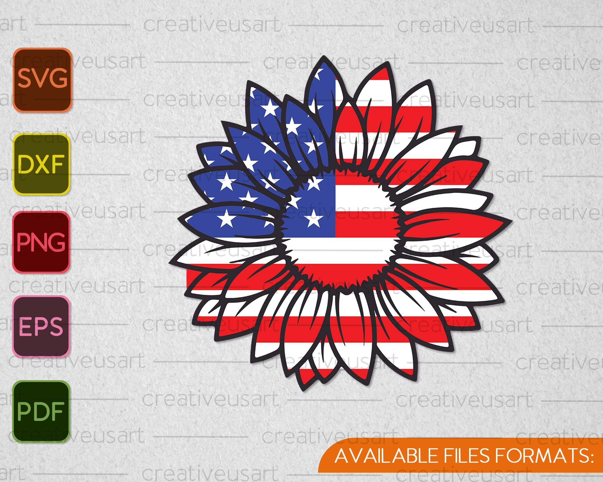 Download American Flag Sunflower Memorial Day Svg Png Files Creativeusarts