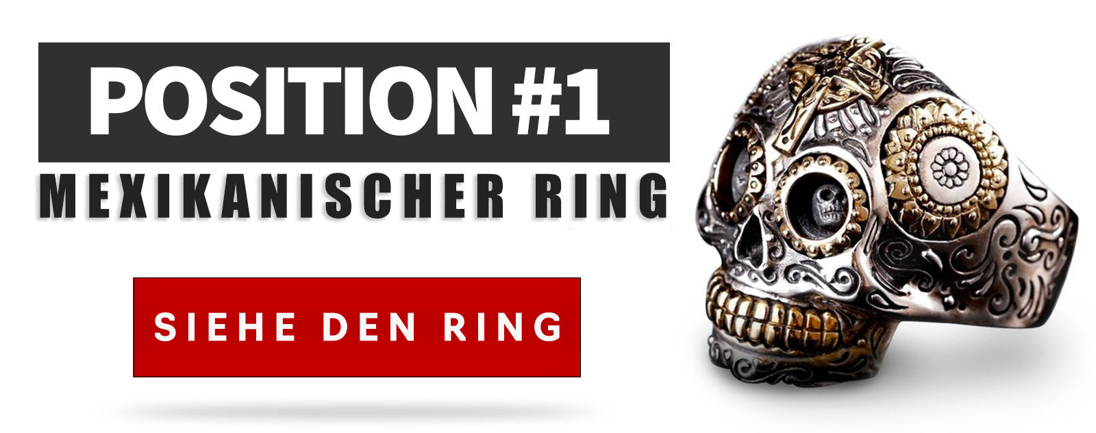 Mexikanischer Totenkopf Ring
