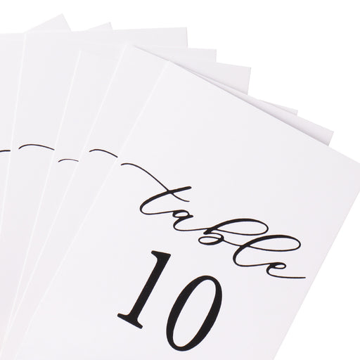 Modern Cursive Table Number Black Card Stock Half Circle Signs (Set of —  Hanna Roberts