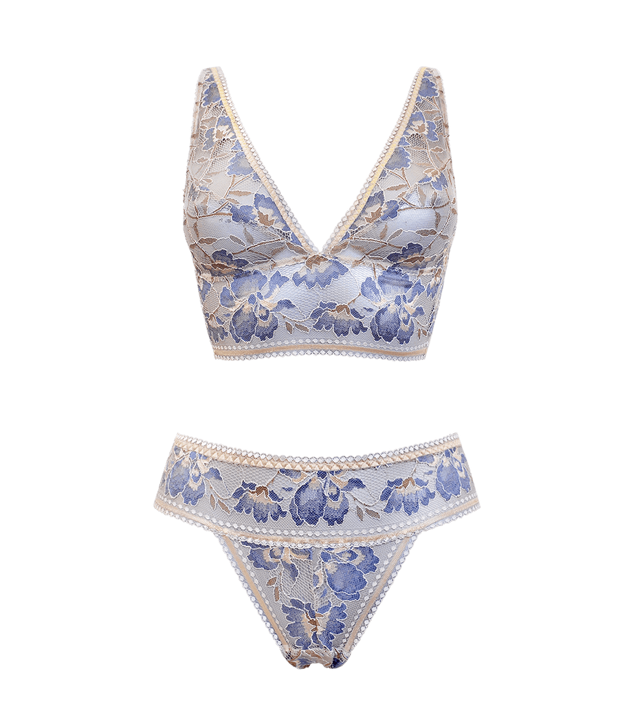 Ardene Lace Longline Bralette in Light Blue, Size, Polyester/Nylon/Elastane