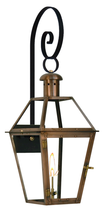 SP-240, wall light, copper lantern, gas and electric lighting