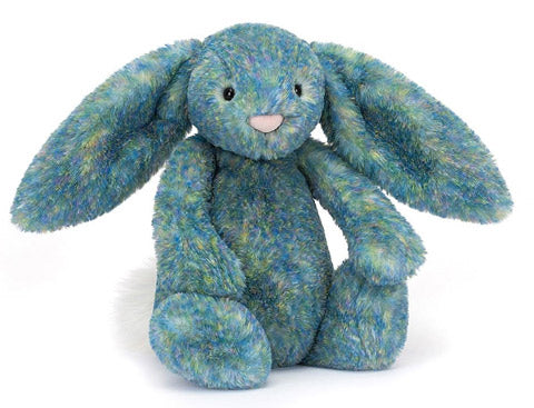 Jellycat Bashful Luxe Bunny Azure posing