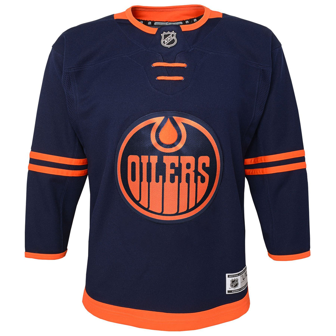 Child NHL Edmonton Oilers Reverse Retro Logo Navy - T-Shirt - Sports Closet