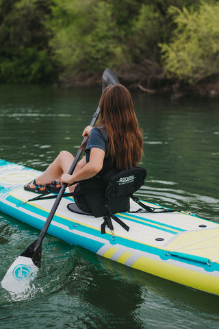 kayaking on a paddle board