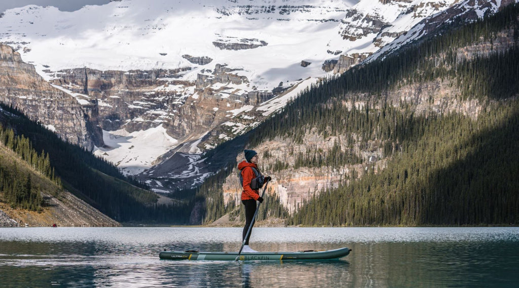 paddleboarding on a lake