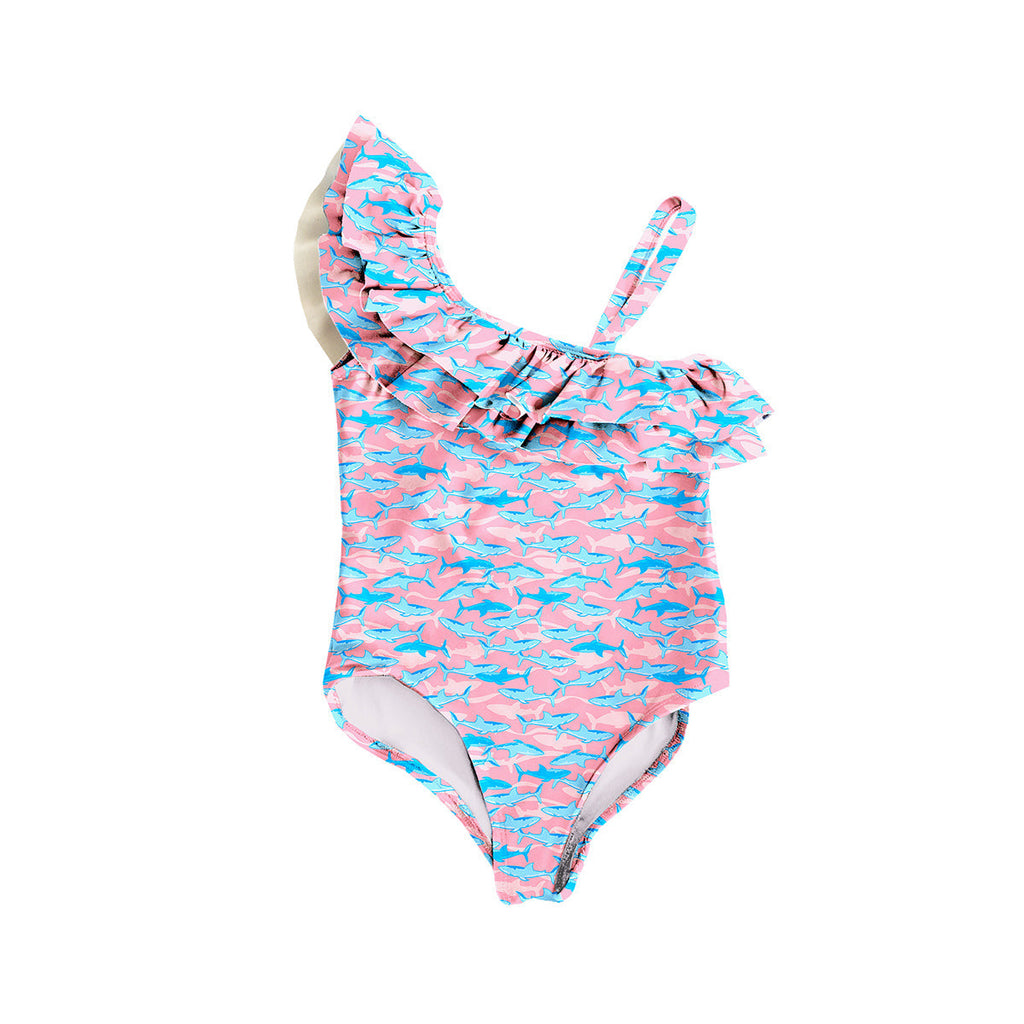Girl's Pink Shark Swimsuit