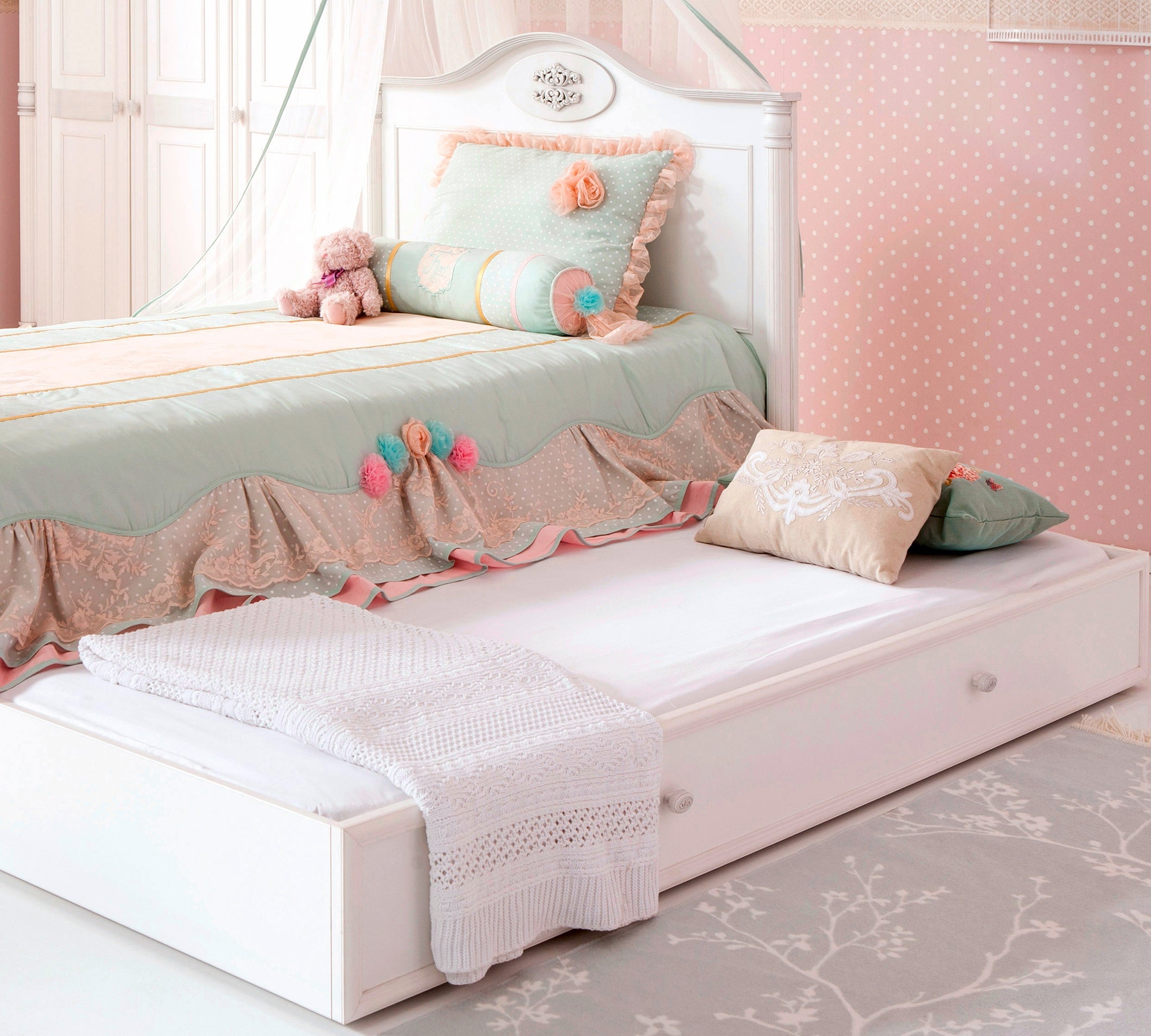Romantic logeerbed bed (90x190 cm) Meubels meisjeskamer – Cilek Kindermeubels