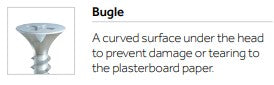 plasterboard bugle head screw image with description