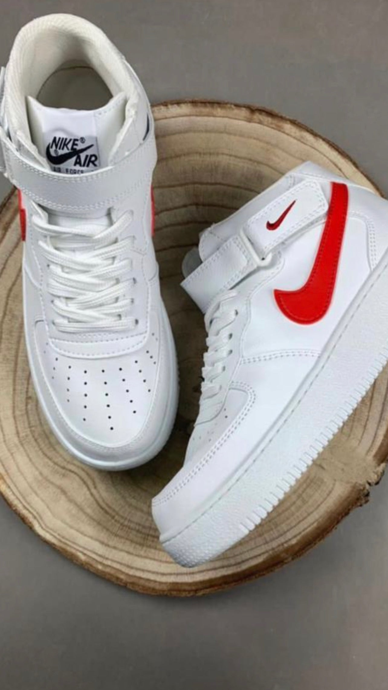 Nike Force 1 High Blanco/Rojo – DeportivasYRopa