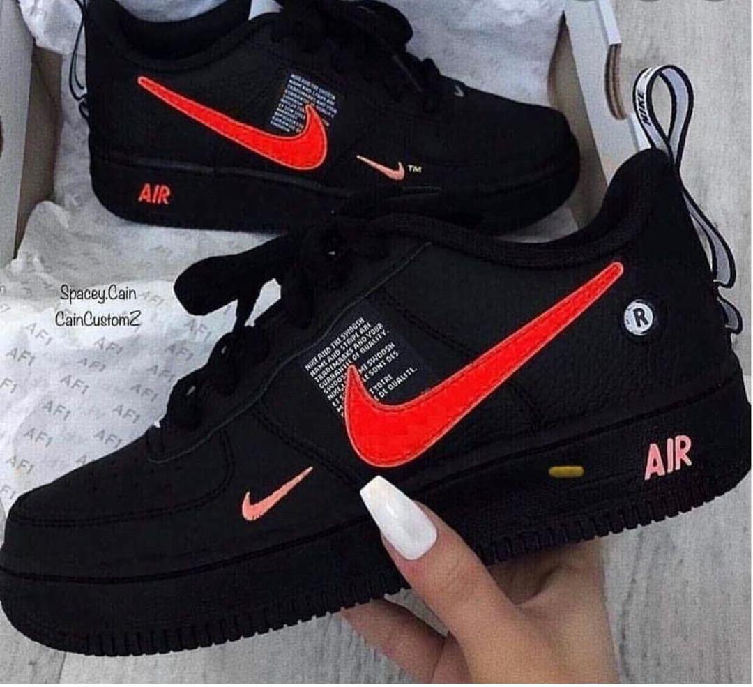 Nike Air Force Negro Rojo – DeportivasYRopa