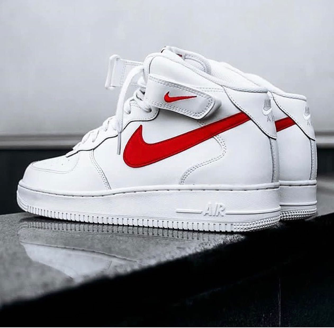 altura Auto Planificado Nike Air Force 1 High Blanco/Rojo – DeportivasYRopa