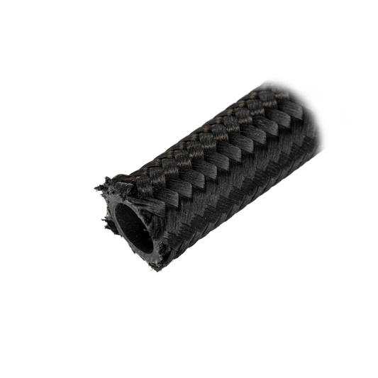 Black Braided Hose (6AN)  steel-reinforced/fiber-covered rubber