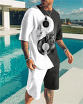 Men Sport Suit 2 Piece Sets Tracksuit Men Oversized Clothes Retro Beach Style 3D Printed t shirts Men Suit shirt