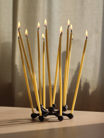 hand dipped beeswax candles dansk candle holder