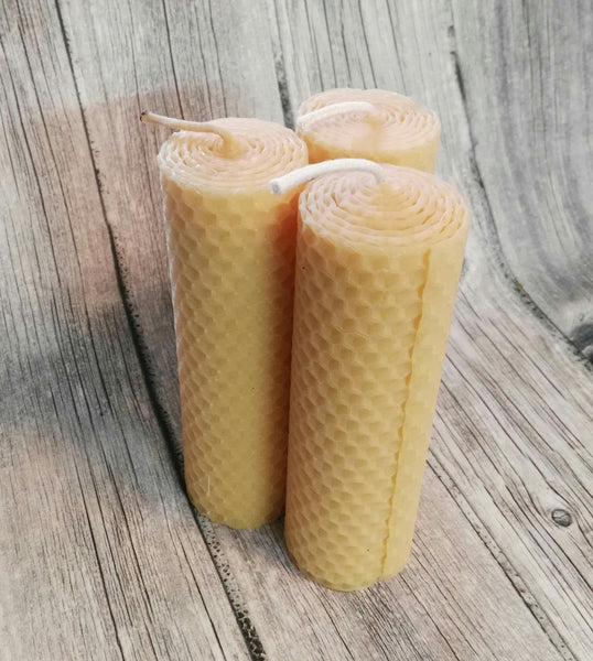 Hand rolled beeswax candles