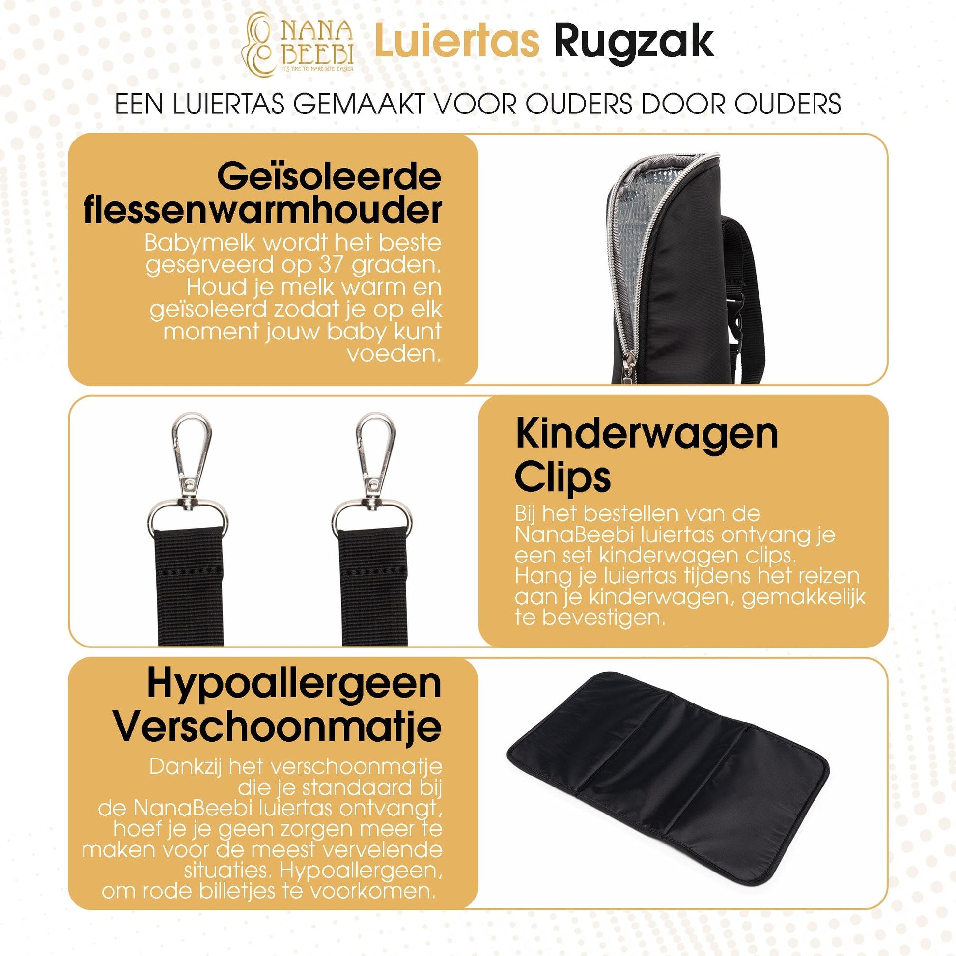 Werkelijk Van hen Broek NanaBeebi luiertas inclusief accessoires (best beoordeelde luiertas 20 –  Halaldeals.nl