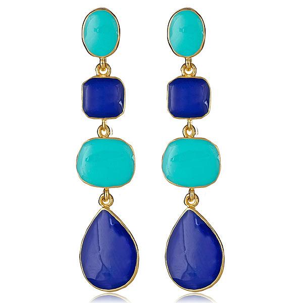 Artistic Rubber Tubing Naya Earrings Blue