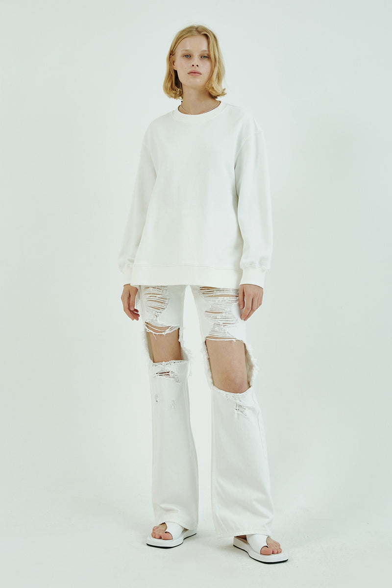 Lace-trimmed satin panel overlay open back cotton-jersey sweatshirt ...