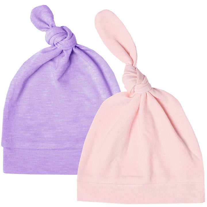 TotAha Newborn Baby Beanie Hats with Top Knot - Lily & Darling