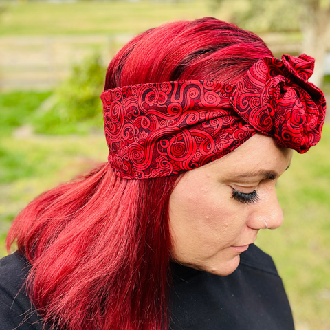 Red Maori Kori Boho Wire Headwrap