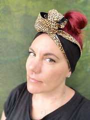 Leopard Print Wired Head Wrap for Women