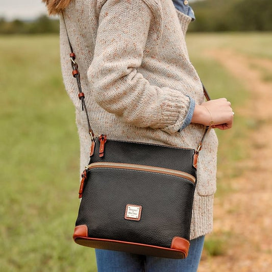 Buy the Dooney & Bourke Pebble Grain Crossbody Bag Brown