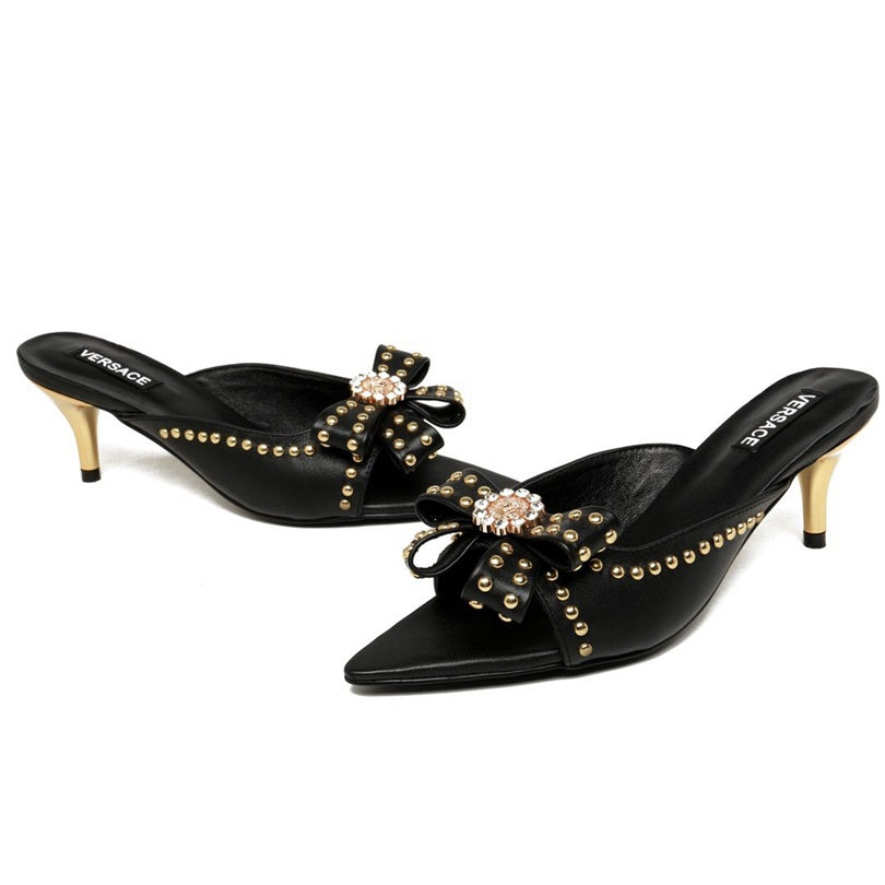 Versace Fashion Trending Leather Women High Heels Shoes Women Sa