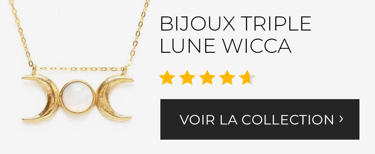 bijoux collier pendentif bracelet bague triple lune wicca