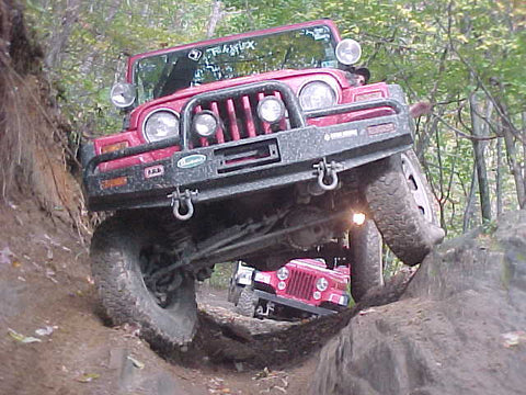 TJ flexing offroad