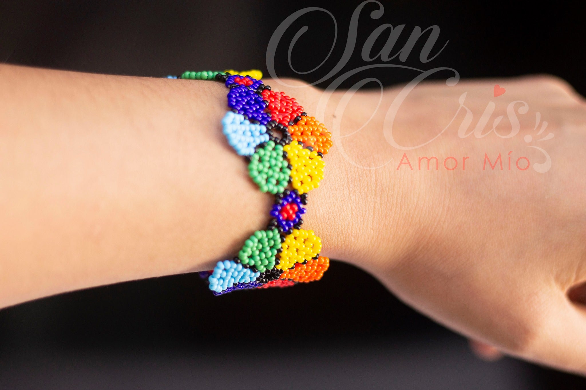 Pulsera Girasol Huichol Chaquiras / Hecho a Mano / Set 6 Piezas –  