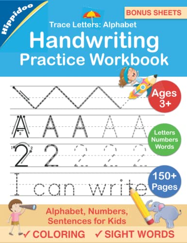Handwriting Practice Book for Kids Ages 6-10: Printing workbook for Grades  1, 2 & 3 and Exciting Handwriting Activities for Kids
