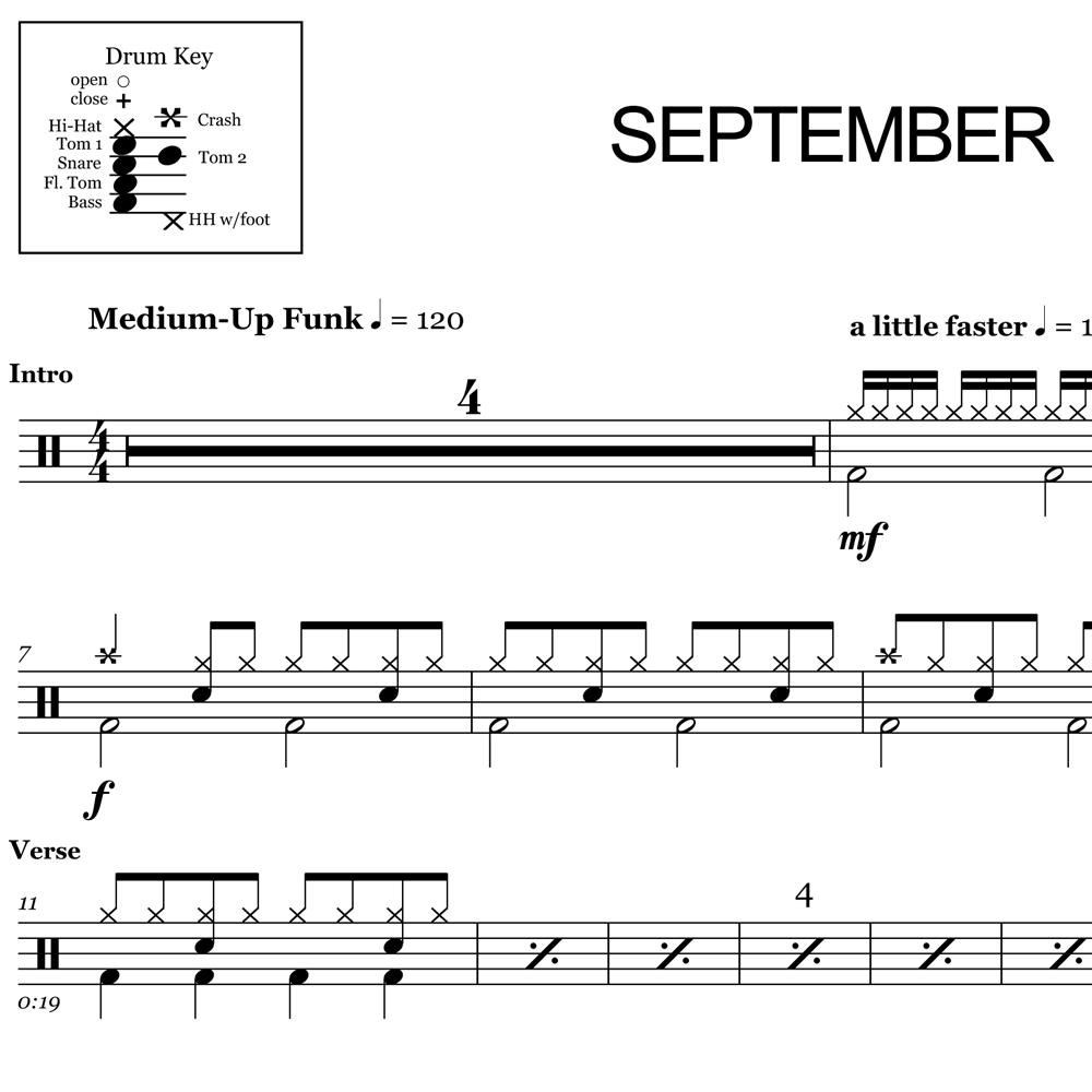 September Earth, Wind & Fire Drum Sheet Music