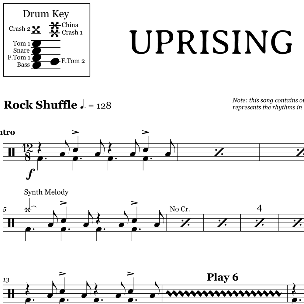 uprising muse sheet music