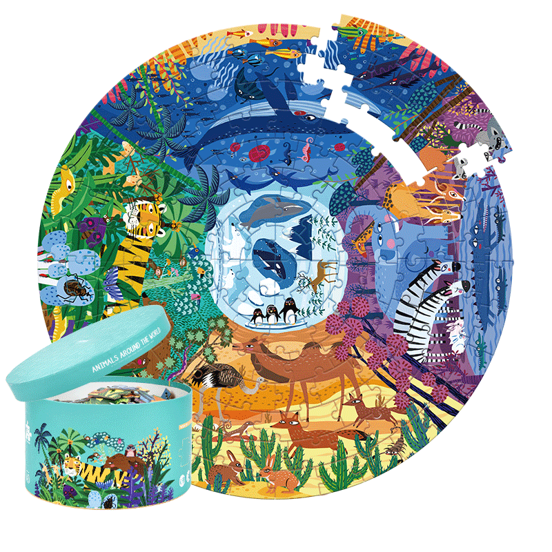 Puzzle circulaire - Monde des animaux