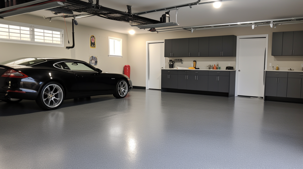 Garage mit Epoxidharz Boden